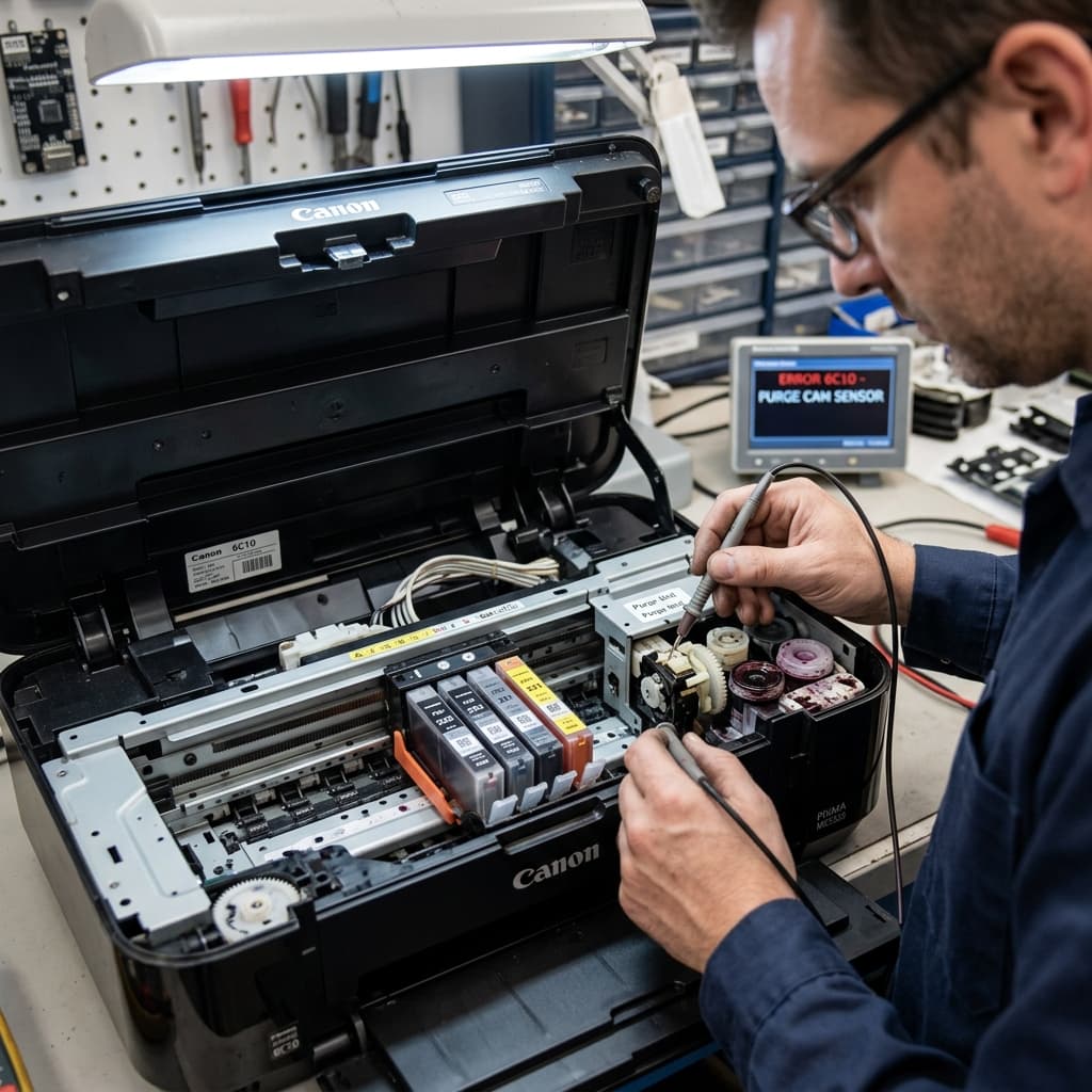 Fix Canon Error 6C10 (Purge Unit Valve & Waste Ink Fault)