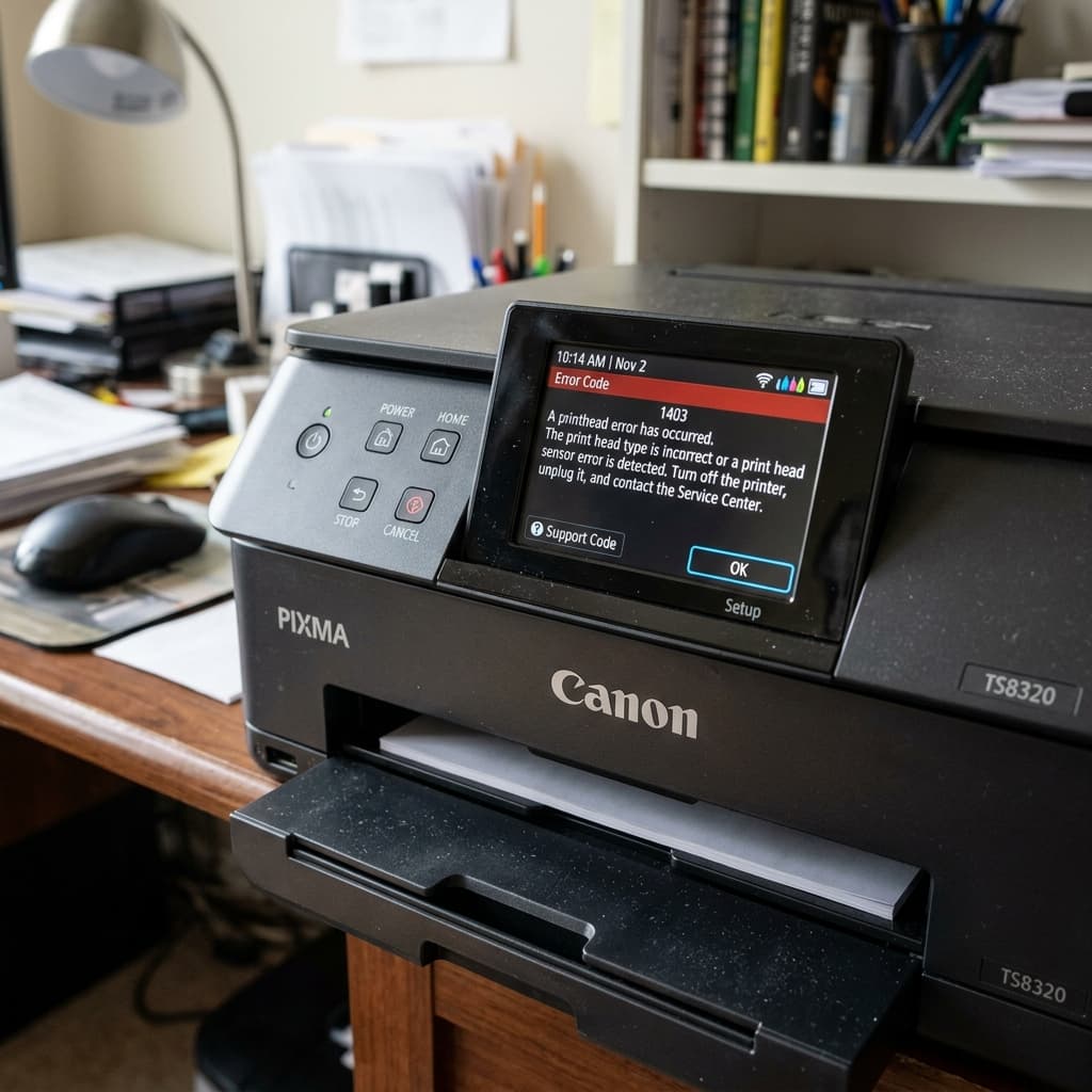 Canon Printer Error 1403 Meaning: Printhead Sensor Fault