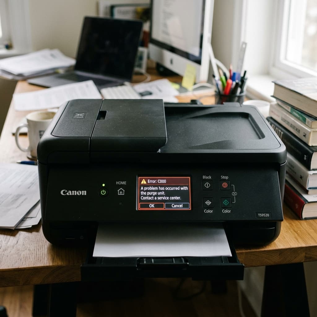 Canon Printer Error C000 Meaning & Fix: Purge Unit Fault