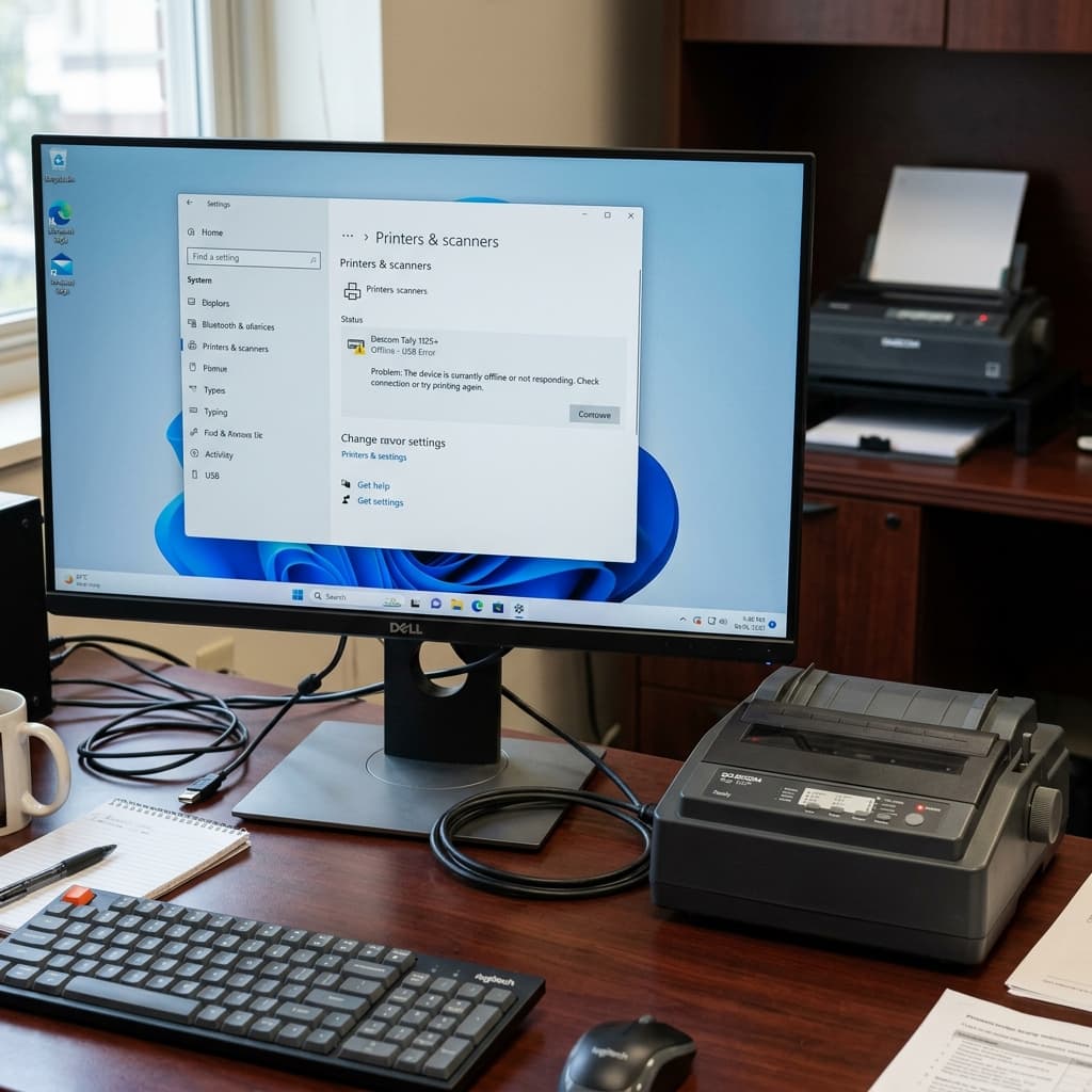 Dascom Printer Offline & USB Not Detected (Windows 11)