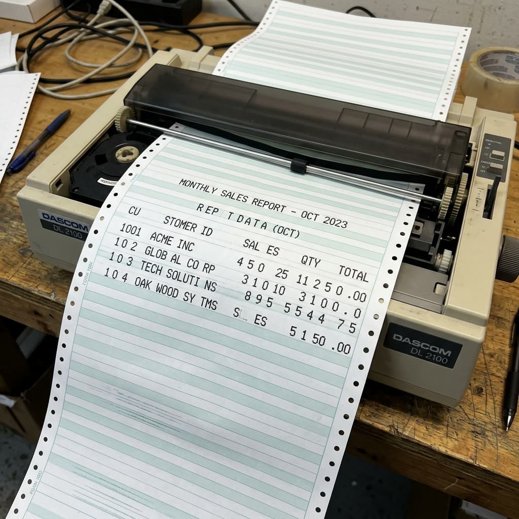 Dascom Dot Matrix Errors: Skipping Characters & Grinding Noises