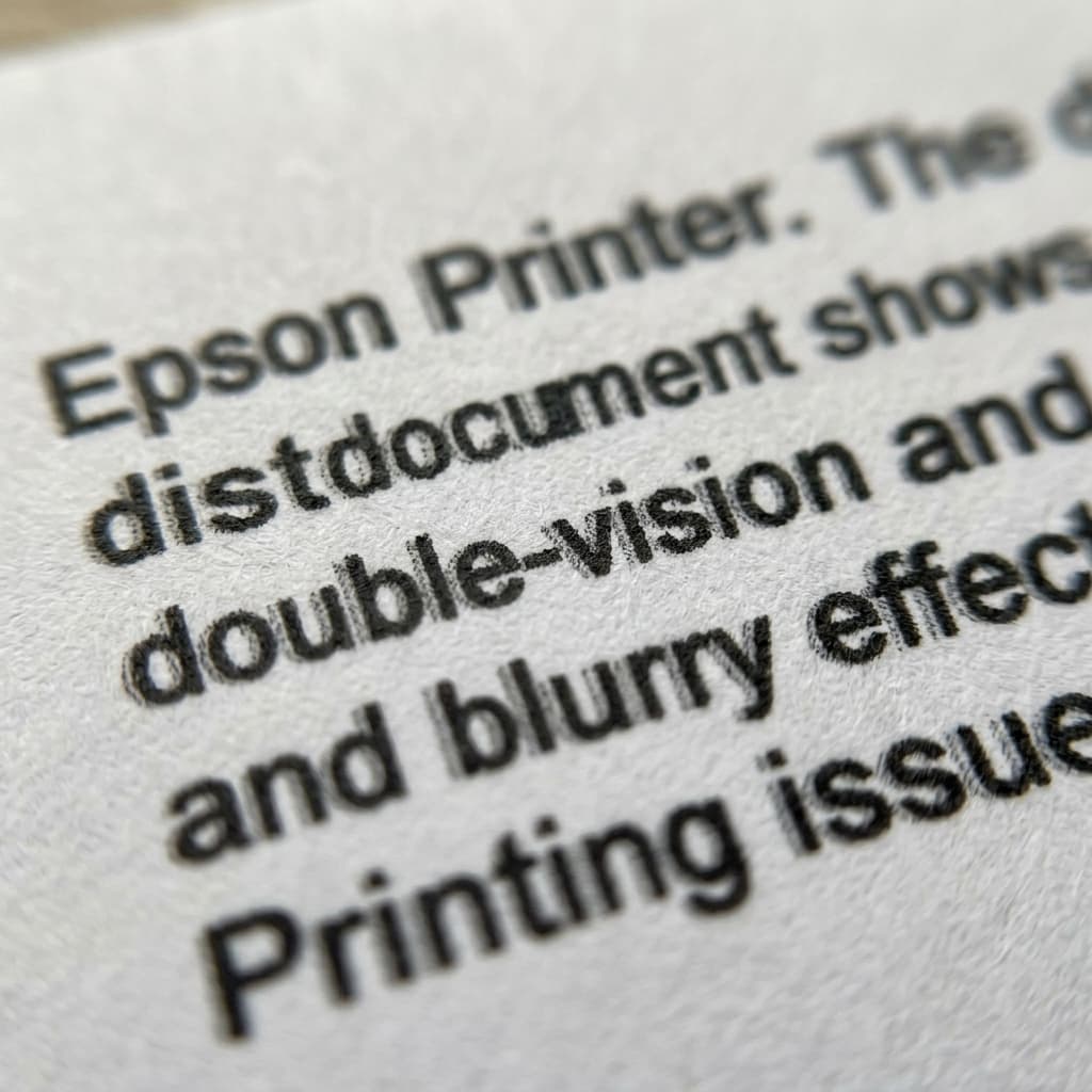 Epson Printer Printing Blurry Double Vision / Shadow Text Only on Black