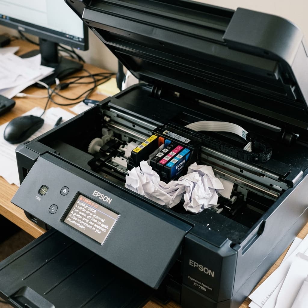 Epson Error E-01: Printer Error Fix (Carriage & Paper Jams)