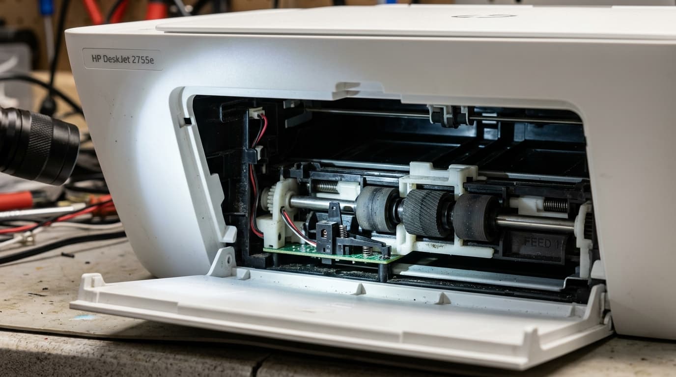 HP DeskJet 2755e Paper Jam But No Paper? [Fixed]