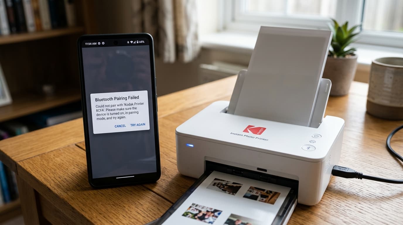 Kodak Photo Printer Bluetooth Pairing Failed? Android & iOS Resets