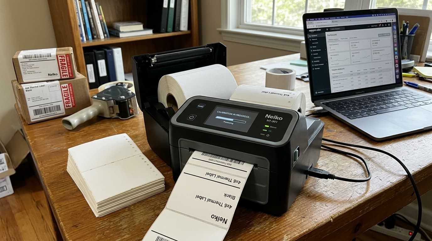 Nelko 4x6 Shipping Label Printer Setup, Calibration & Blank Labels