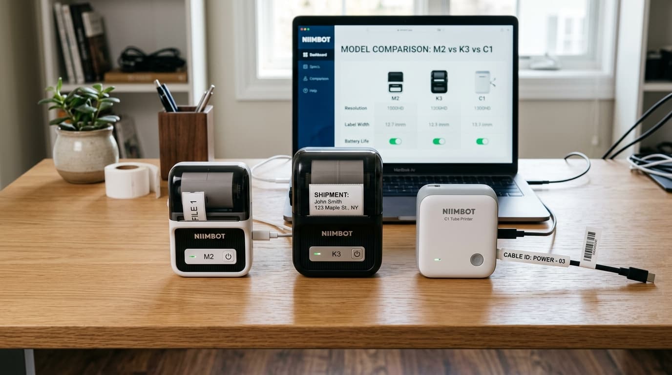 NIIMBOT Model Comparison: M2 vs M3, K2 vs K3 & C1 Tube Printer