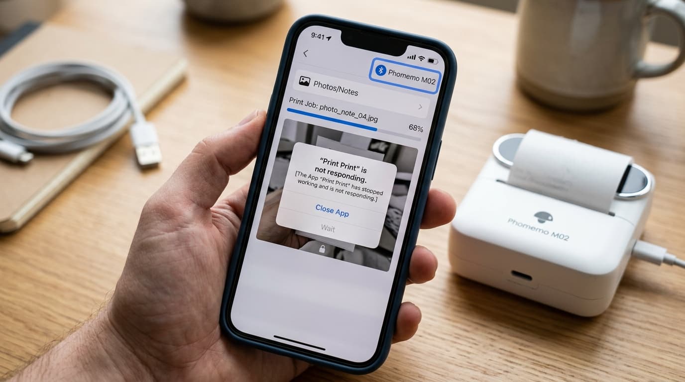 Phomemo Printer Connected But Won't Print & App Crashing Fix