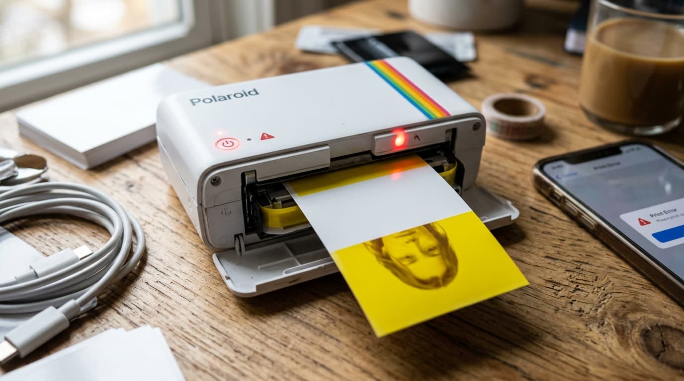 Polaroid Hi-Print Stuck on Yellow Print or Half-Printed Photo Fix