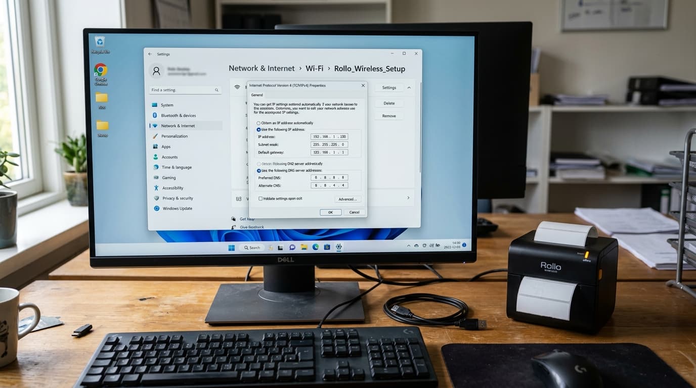 Rollo Printer Static IP Setup & Windows Printer Offline Fix