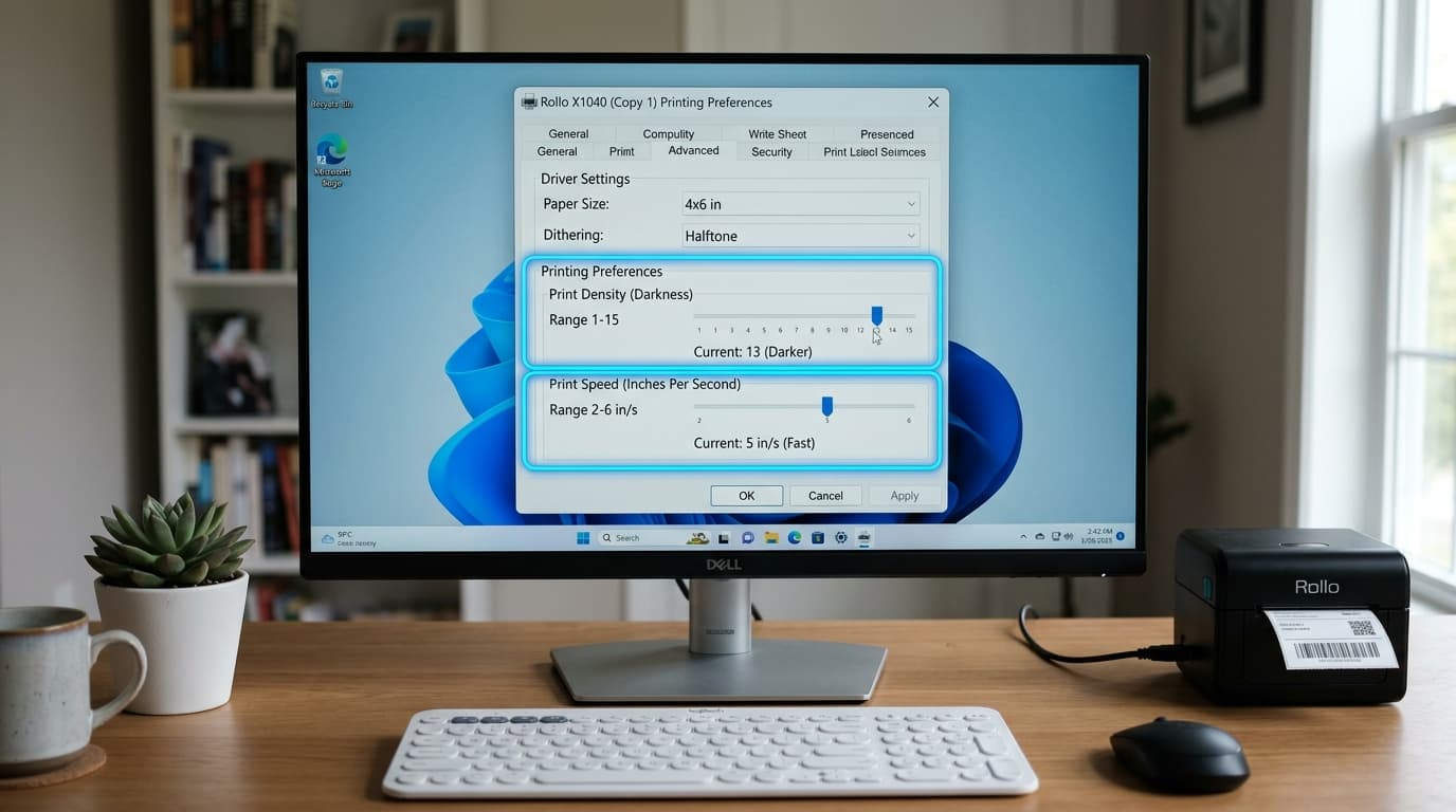 Rollo X1038 vs X1040 Drivers & Print Density / Speed Settings