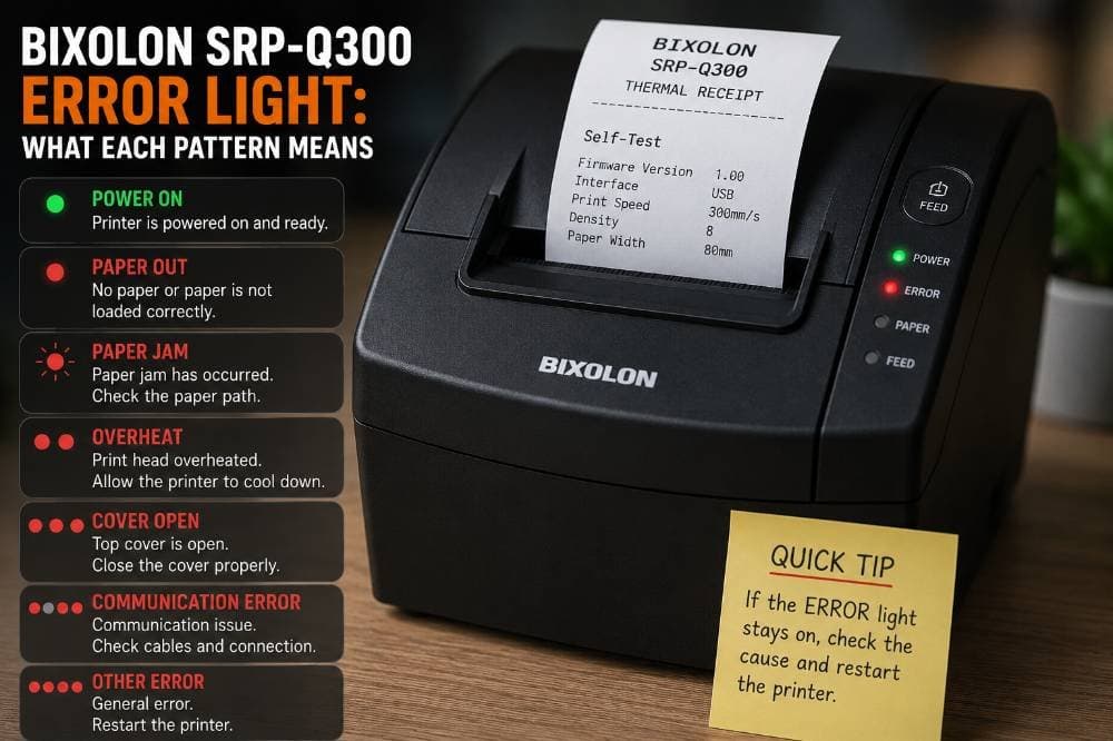 Bixolon SRP-Q300 Error Light: What Each Pattern Means