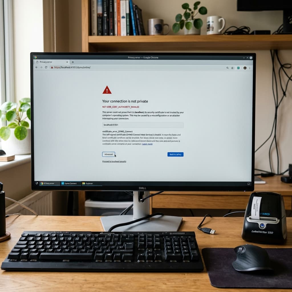 Fix DYMO Connect Web Service Certificate Error (Localhost)