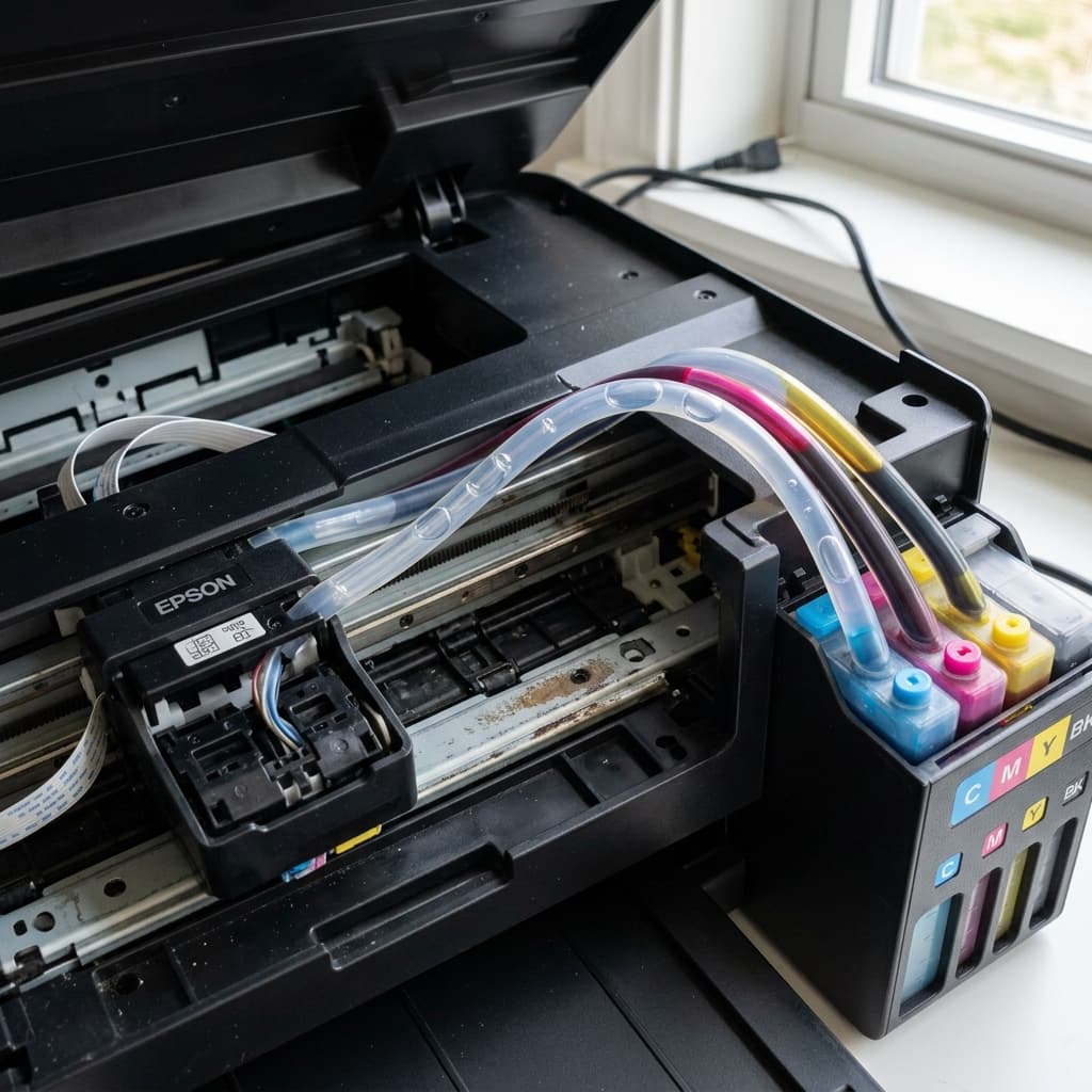 Epson EcoTank Prints One Color Only (Massive Air Lock Fix)