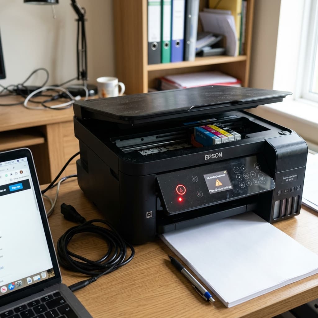Epson Ink Light Blinking New Cartridge Installed