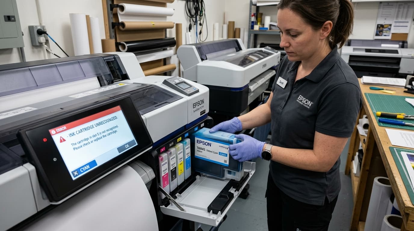 Epson SureColor Ink Cartridge Not Recognized: Chip & Slot Fix