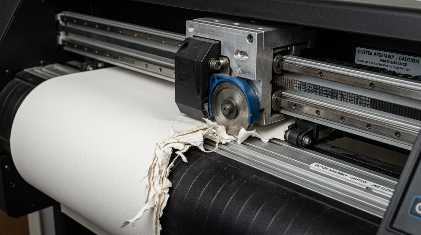 HP DesignJet Cutter Not Cutting Cleanly or Jammed: Rotary Blade & Track Fix