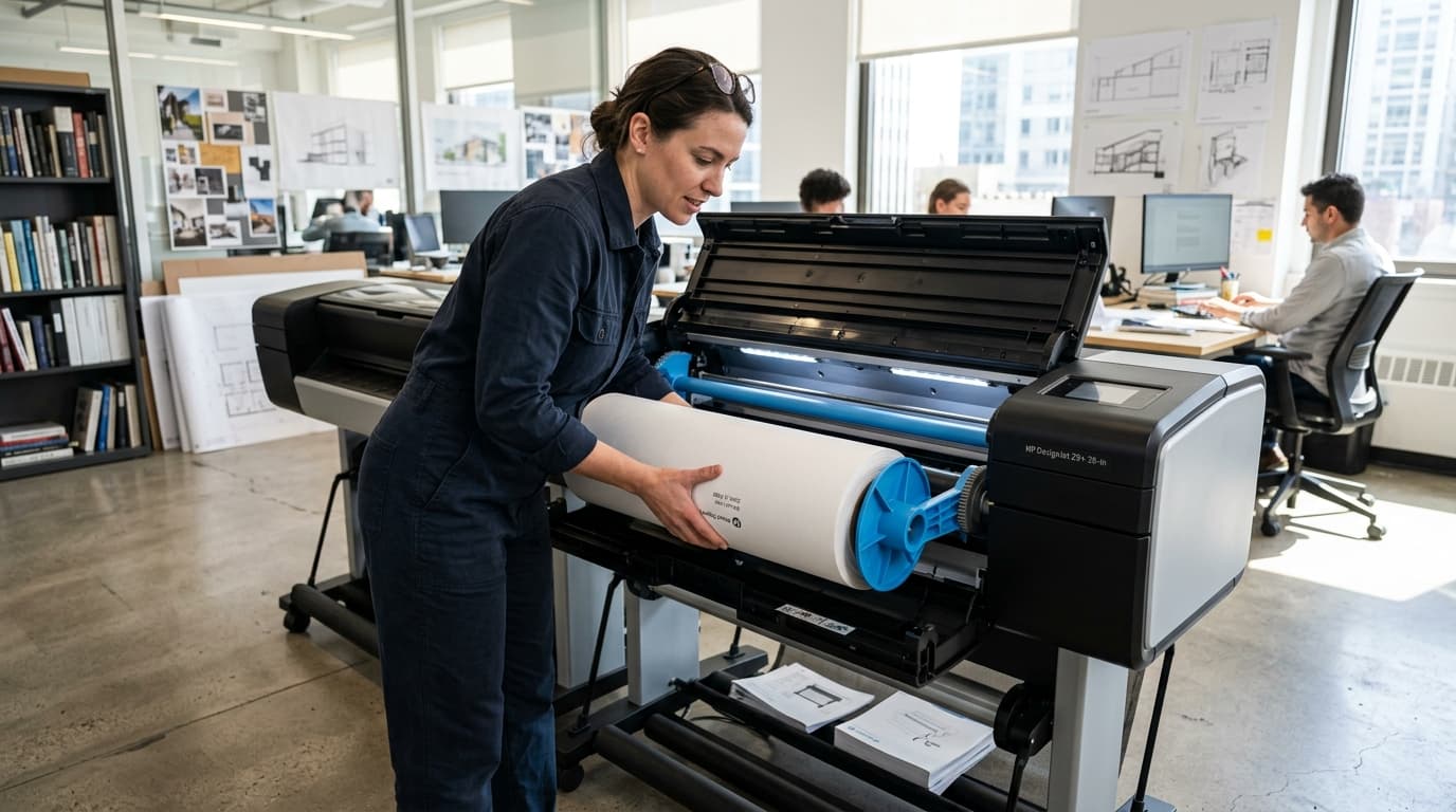 HP DesignJet Paper Roll Won't Load? Spindle, Skew & Sensor Fix