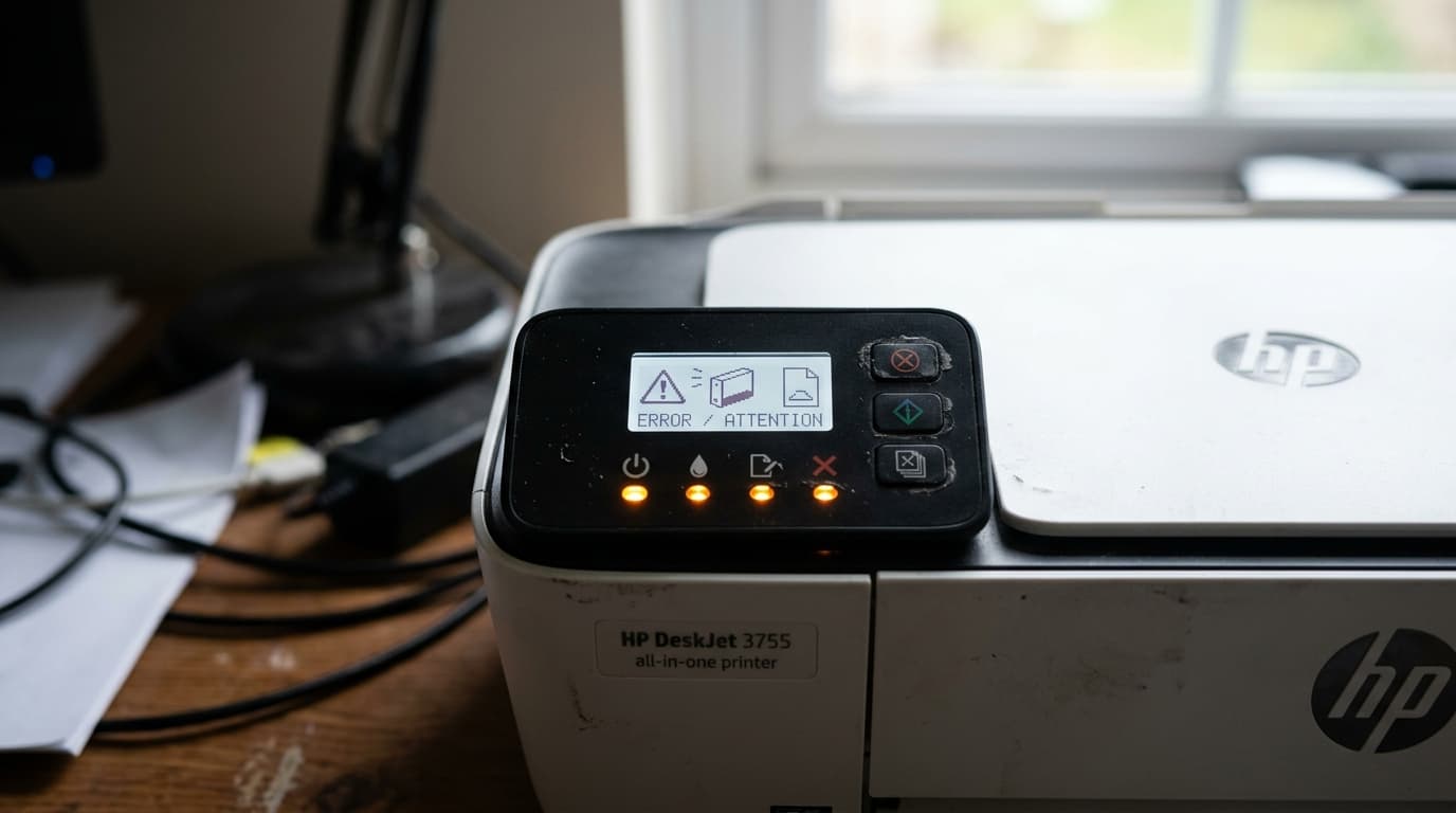 HP DeskJet 3755 Flashing Lights Meaning (Decoded)