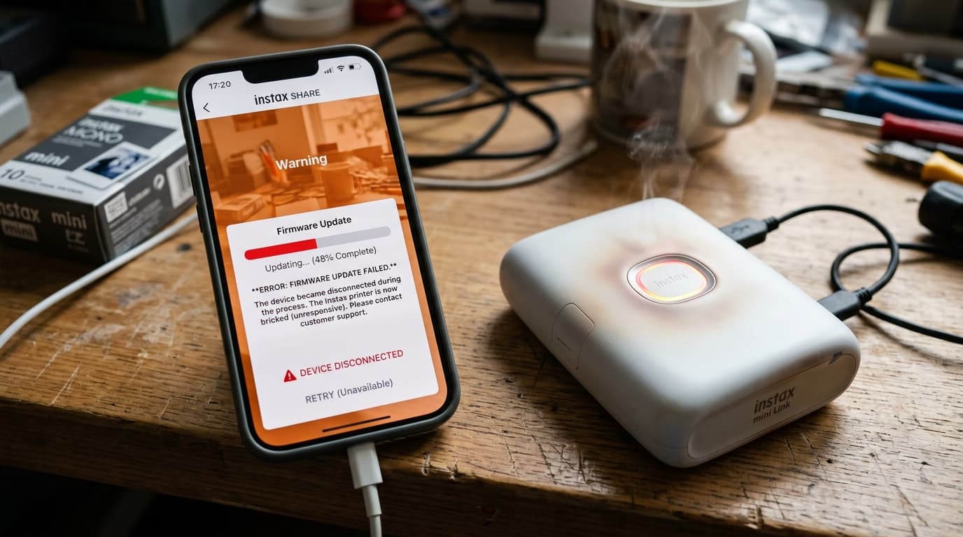 Instax Link Factory Reset, Stuck Firmware Update & Overheating Fix