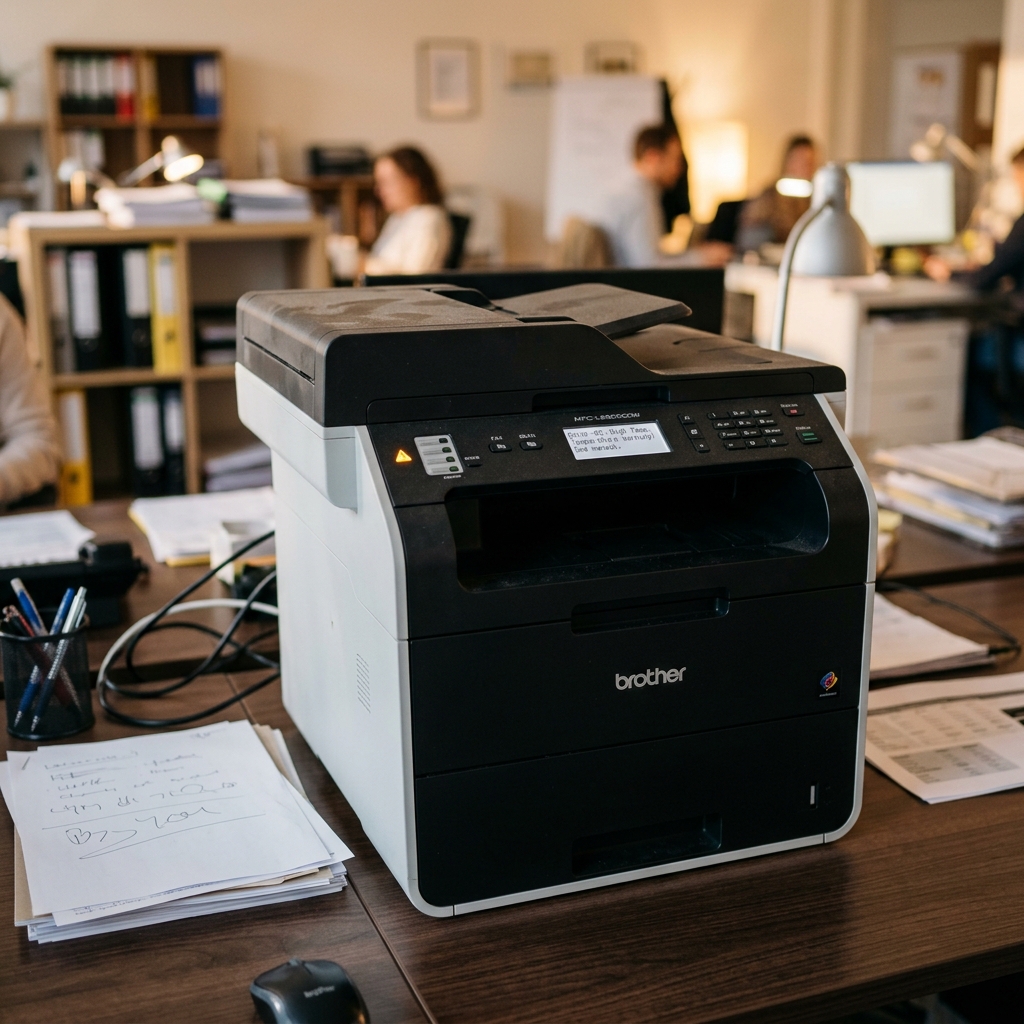 Brother Printer Error 42? Why There's More Than One Heat Code Brother laser printer displaying error 42 temperature warning on LCD panel