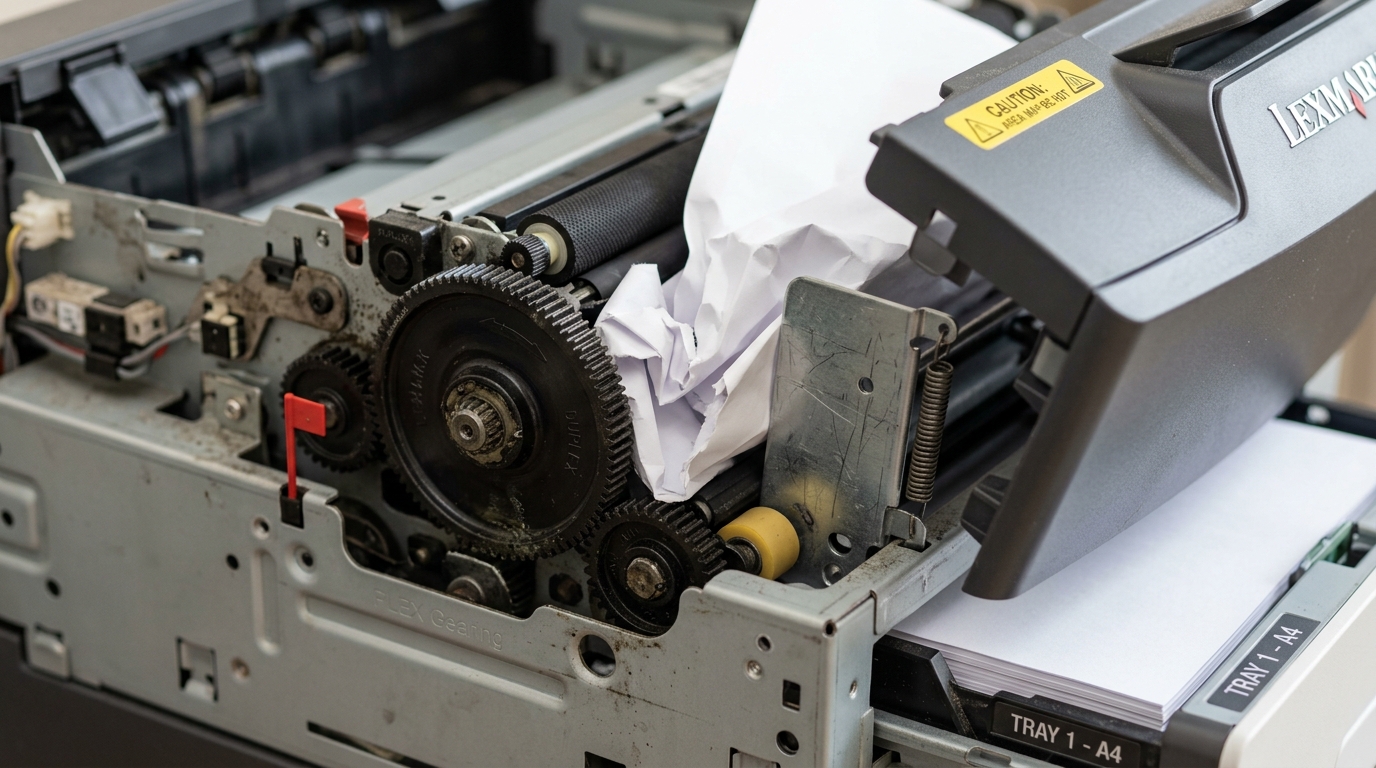 Fix Lexmark Tray Gears & Duplex Jams: Error 943 & Upper Cover Fix Lexmark Tray Gears & Duplex Jams: Error 943 & Upper Cover